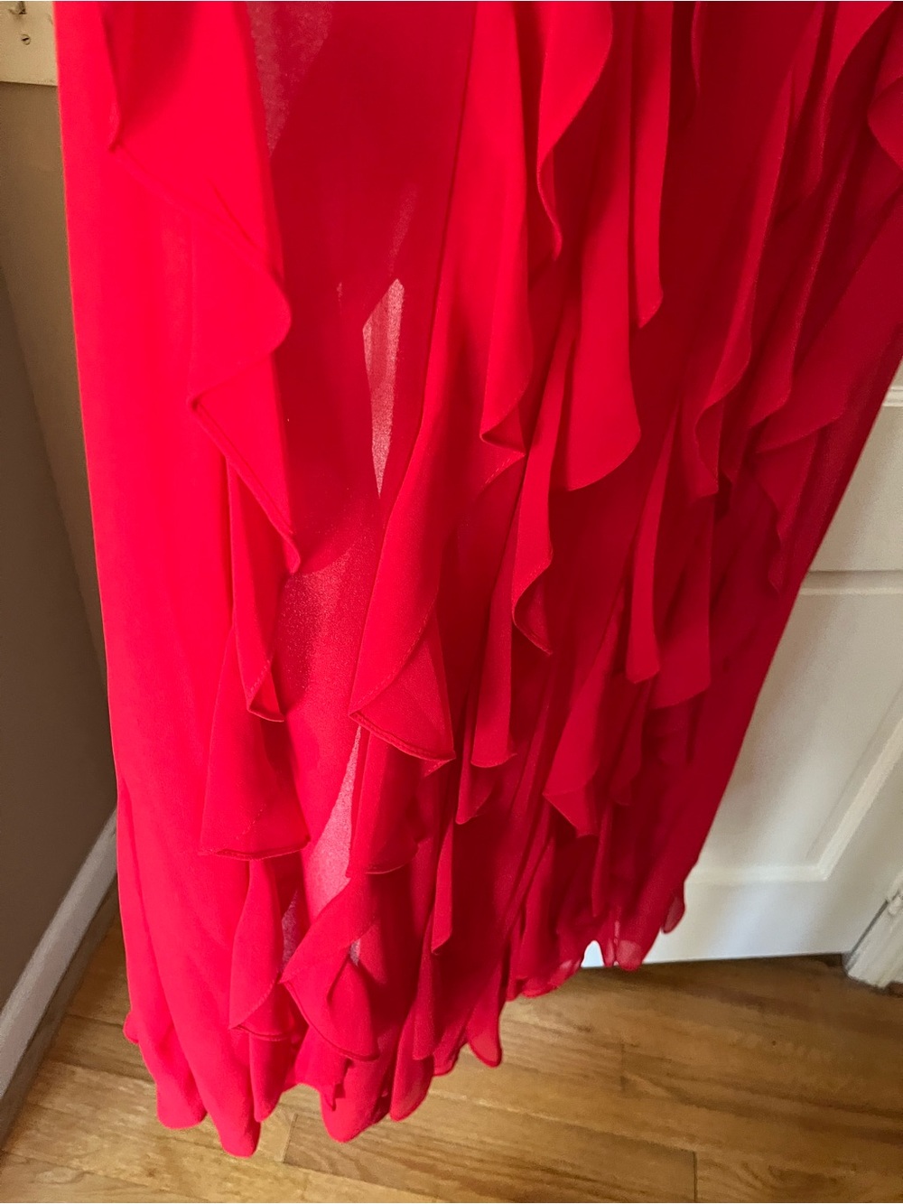 Xscape chiffon halter neck, ruffle twist maxi dress - Picture 11 of 11